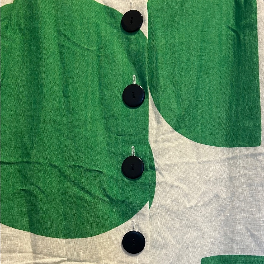 Mara Hoffman Maureen Green & White Geometric Button-Front Dress - M, NWT - Picture 5 of 16